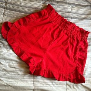 SKUE Red Ruffle Shorts - Size L